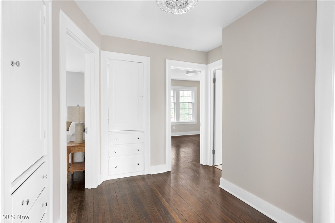 2854 Corydon Road Cleveland, OH 44118 - Photo 33 of 41 Hall with dark wood-type flooring and baseboards