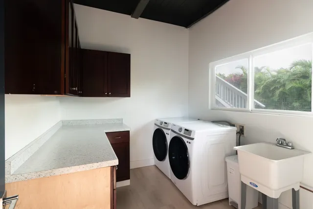 a backyard of a house with lots of green space