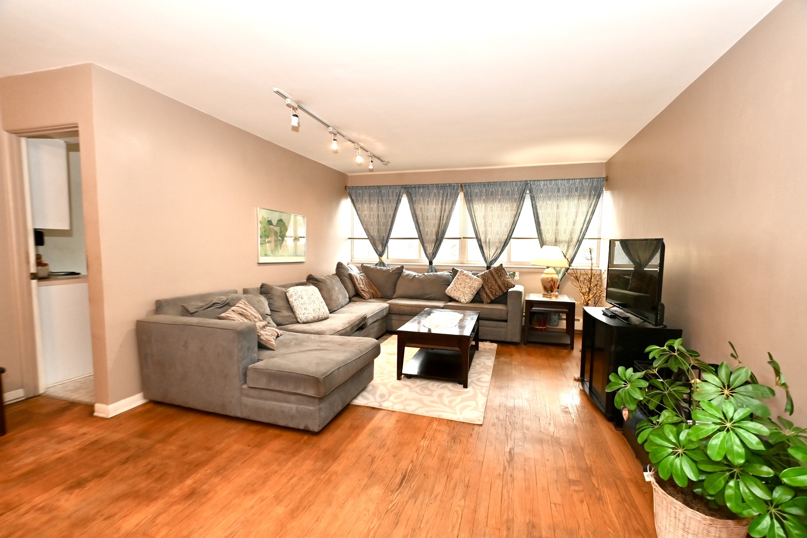 200 Ridge Avenue, Unit 1E Evanston, IL 60202 - Photo 4 of 13 a living room with furniture windows and a flat screen tv