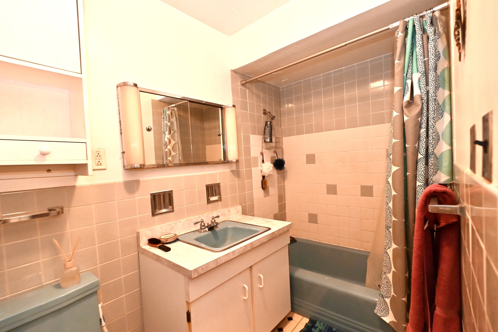 200 Ridge Avenue, Unit 1E Evanston, IL 60202 - Photo 9 of 13 a bathroom with a sink and a mirror