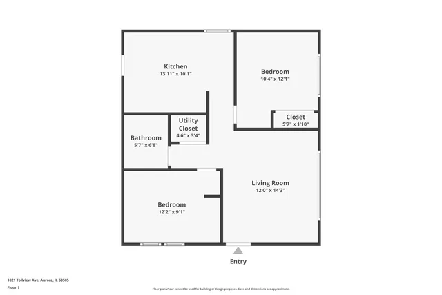 $1,400 | 991 Tollview Avenue, Unit 4, Aurora, IL 60505