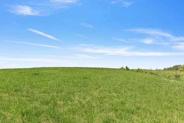 a view of a lake with a yard