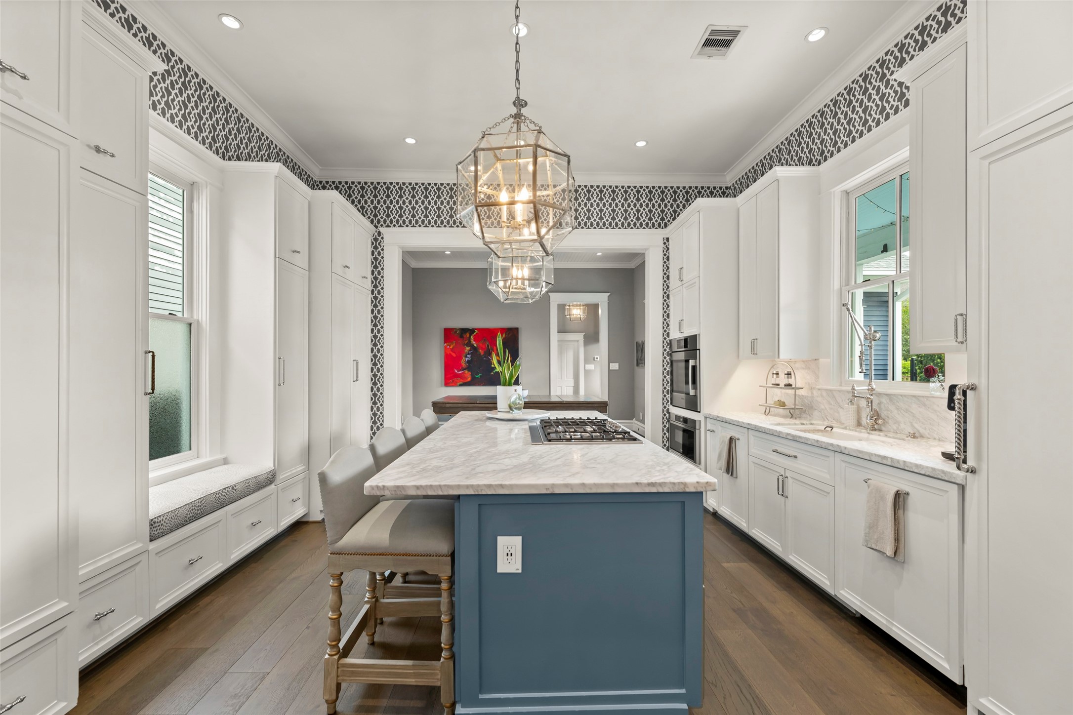 1810 Kane Street Houston, TX 77007 - Photo 17 of 47 a open kitchen with stainless steel appliances granite countertop a sink and stove