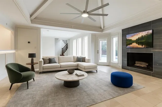 a view of balcony with a potted plant