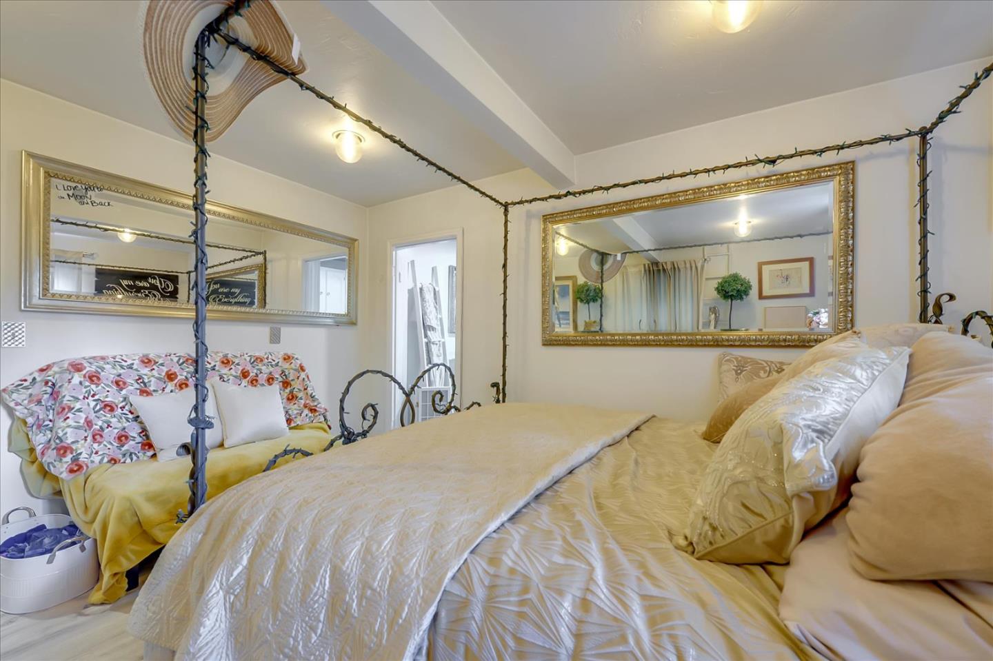 35 Echo Lane Woodside, CA 94062 - Photo 44 of 54 a bedroom with a bed and a mirror