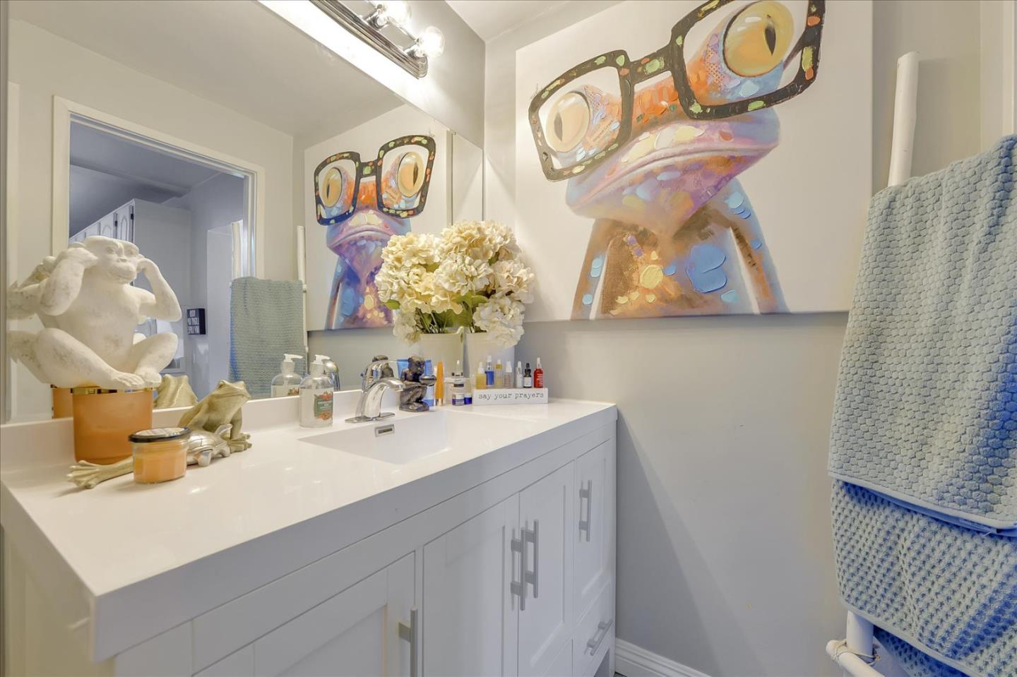 35 Echo Lane Woodside, CA 94062 - Photo 47 of 54 a bathroom with a sink and a mirror