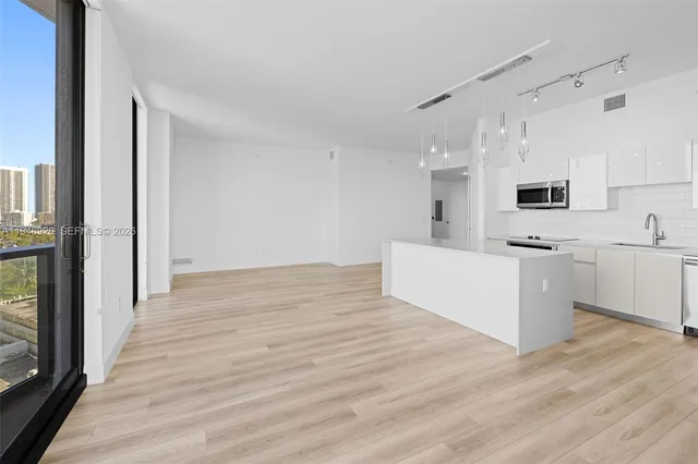 a view of a city from a balcony