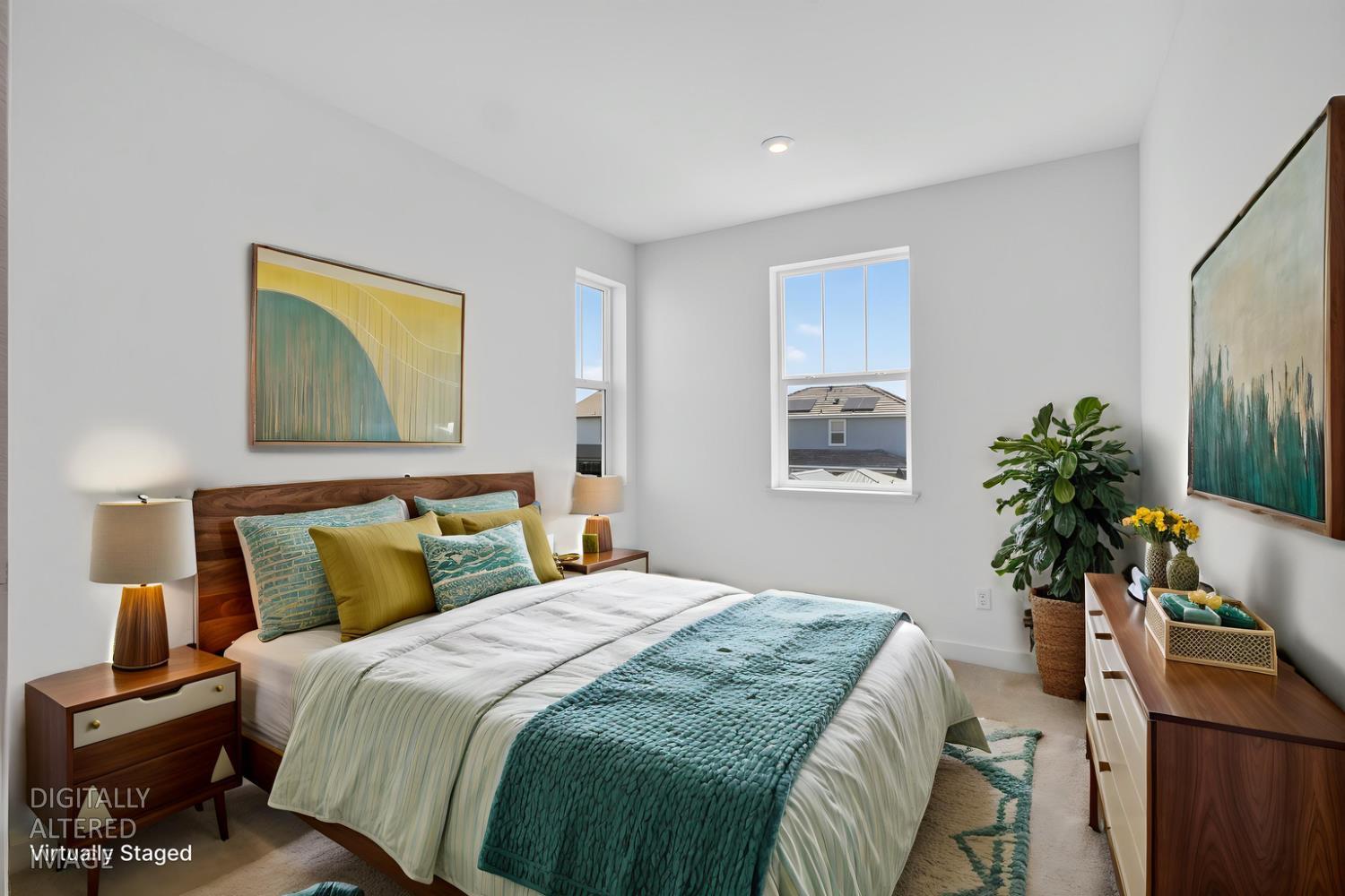 2883 Ridgecrest Drive Lincoln, CA 95648 - Photo 32 of 42 a bedroom with a bed and a potted plant