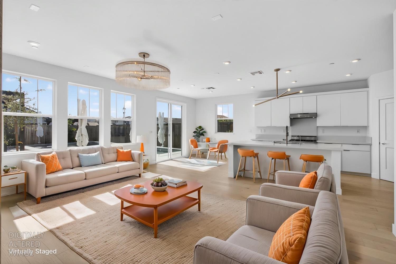 2883 Ridgecrest Drive Lincoln, CA 95648 - Photo 6 of 42 a living room with furniture kitchen view and a chandelier