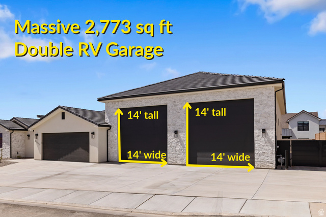 2955 East Rimrunner Drive St. George, UT 84790 - Photo 2 of 35 Property Feature Highlight. Detailing the dimensions of the garage structures on the property