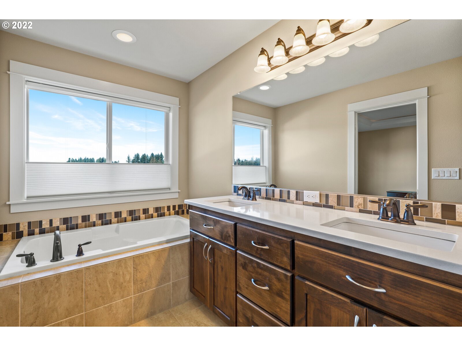 1704 Northeast 172nd Street Ridgefield, WA 98642 - Photo 22 of 31 a bathroom with a sink vanity and mirror