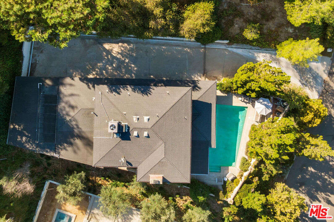 8636 Edwin Drive Los Angeles, CA 90046 - Photo 24 of 25 an aerial view of a house with a yard and large tree
