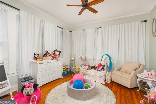 a bedroom with furniture and a bed