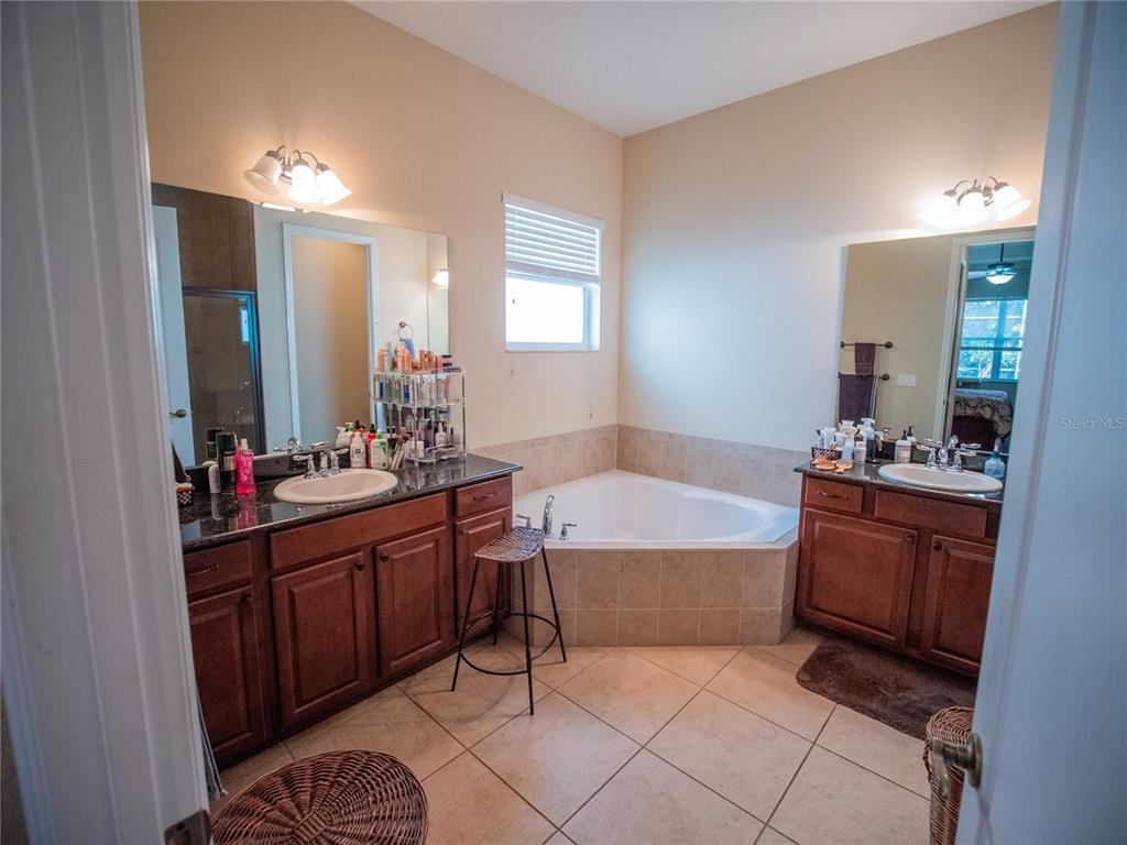 6841 Helmsley Circle Windermere, FL 34786 - Photo 17 of 36 a spacious bathroom with a tub sink and mirror
