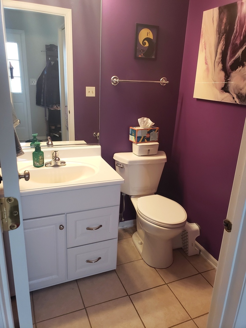 524 Sandhurst Lane South Elgin, IL 60177 - Photo 8 of 32 a bathroom with a toilet a sink and mirror