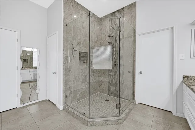 a bathroom with a shower