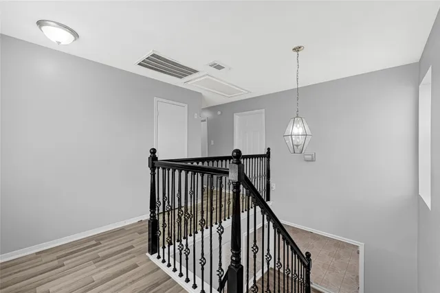 a view of a hallway with entryway