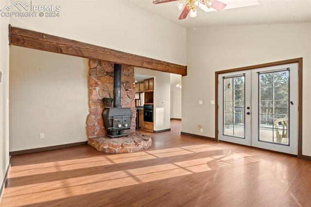 371 Rangeview Road Divide, CO 80814 - Photo 22 of 34 Living Area w/ Wood Burning Fireplace