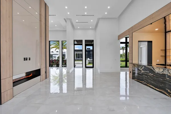 a bathroom with a shower and toilet