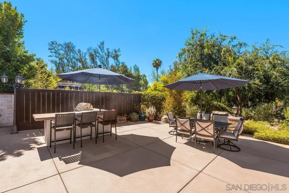 13060 Camino Del Valle Poway, CA 92064 - Photo 48 of 75 a view of a patio with a table and chairs under an umbrella