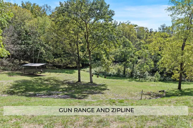 a view of a park with trees