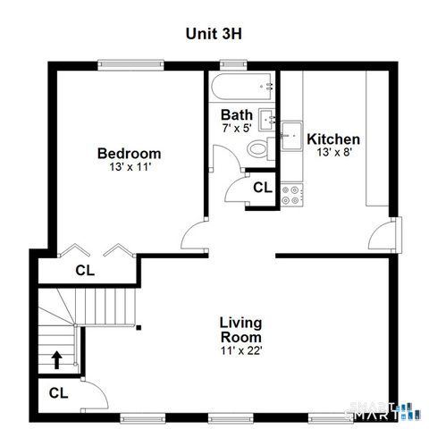 2475 Summer Street, Unit 3H Stamford, CT 06905 - Photo 13 of 13 Floor plan