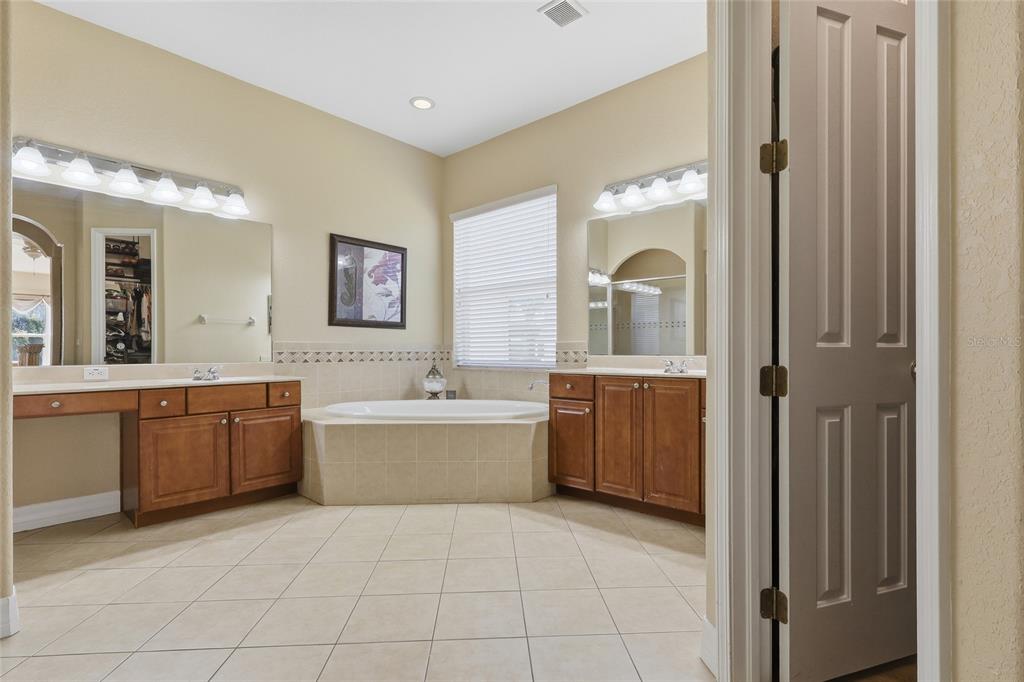 11749 Newberry Grove Loop Riverview, FL 33579 - Photo 22 of 54 a large bathroom with a large tub sink vanity and granite