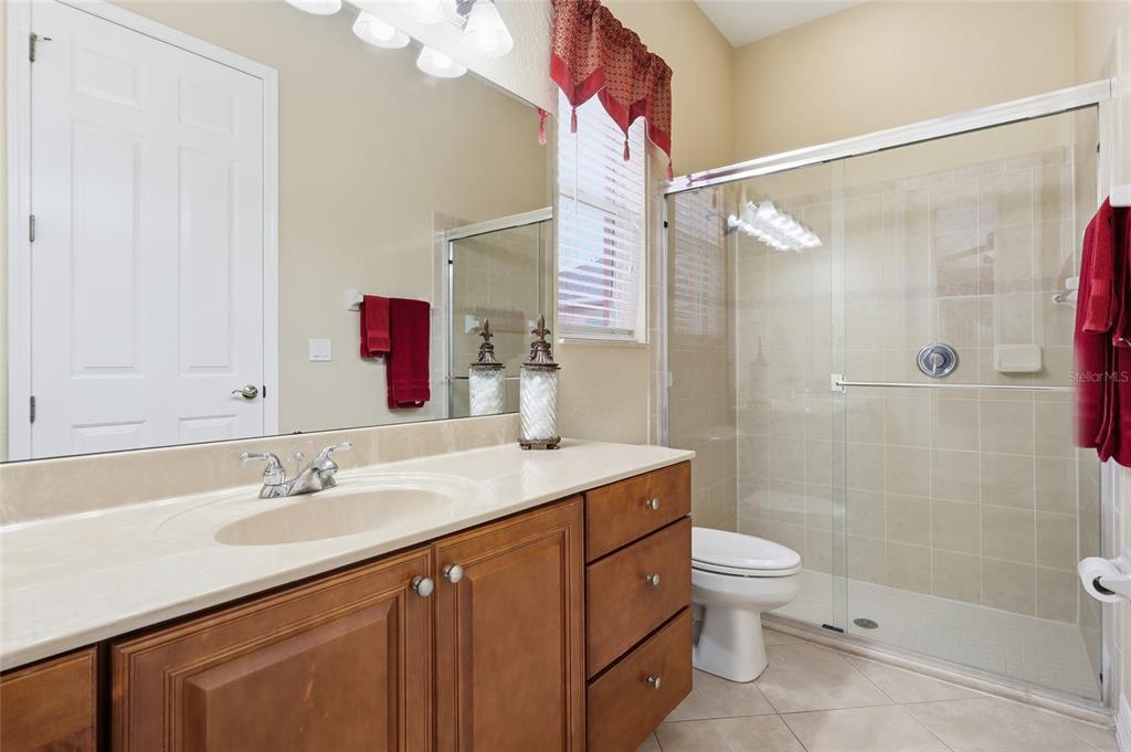 11749 Newberry Grove Loop Riverview, FL 33579 - Photo 41 of 54 a bathroom with a sink vanity granite toilet and shower