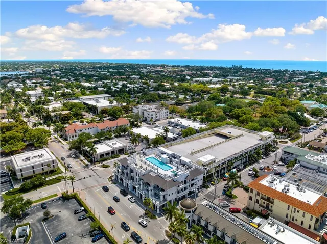 an outdoor space with seating
