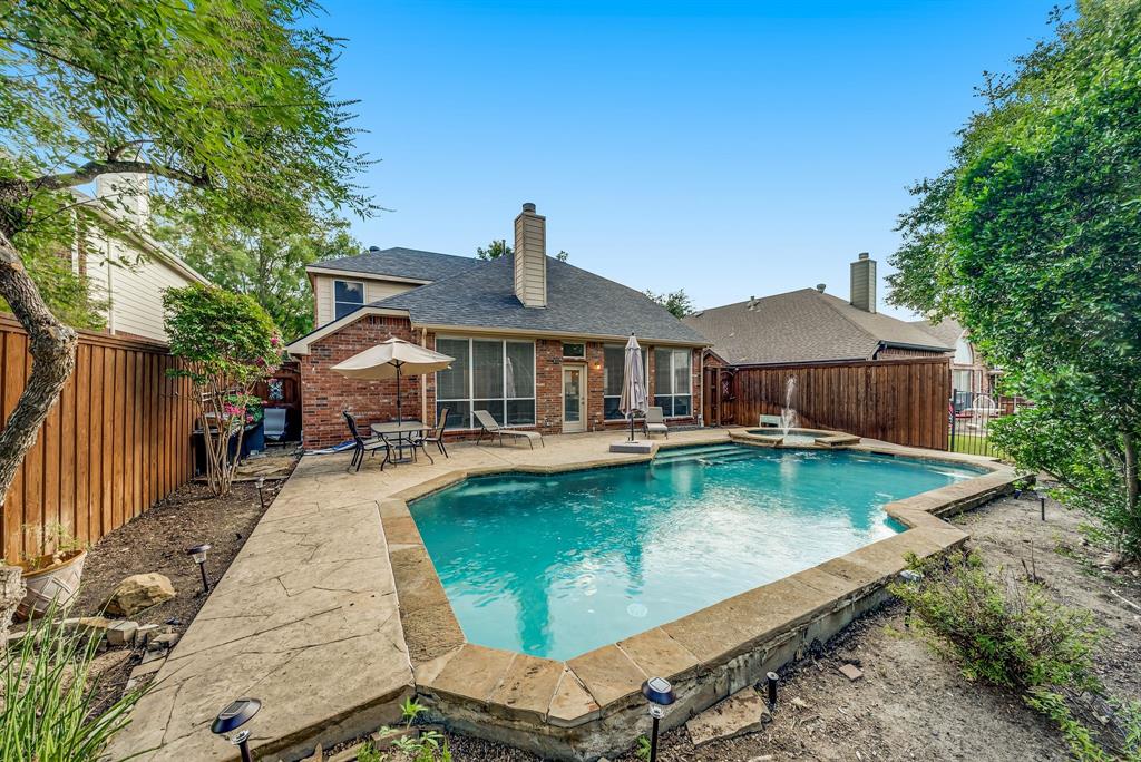 2524 Windgate Drive Frisco, TX 75033 - Photo 33 of 38 a swimming pool view with a seating space and a garden view