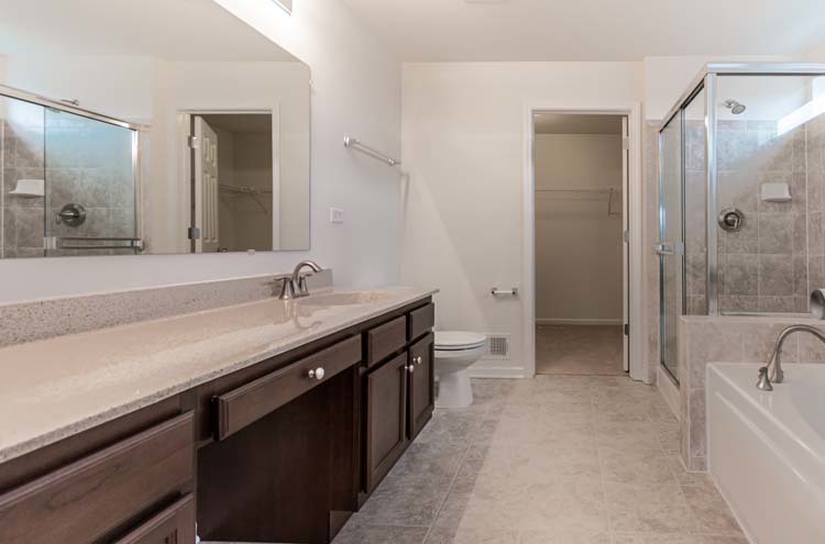 933 Willow Road Manteno, IL 60950 - Photo 14 of 20 a spacious bathroom with a double vanity sink a mirror and a bathtub