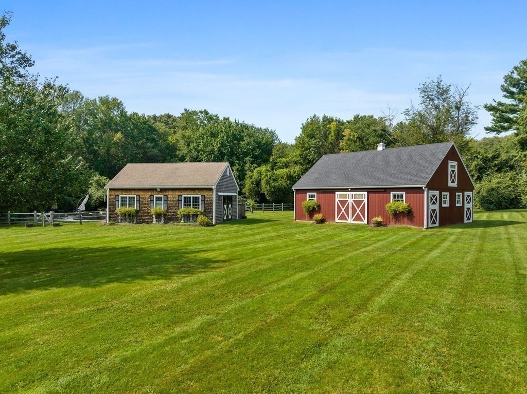 20 Jackson Road Sherborn, MA 01770 - Photo 24 of 29 a view of a big house with a big yard and large trees