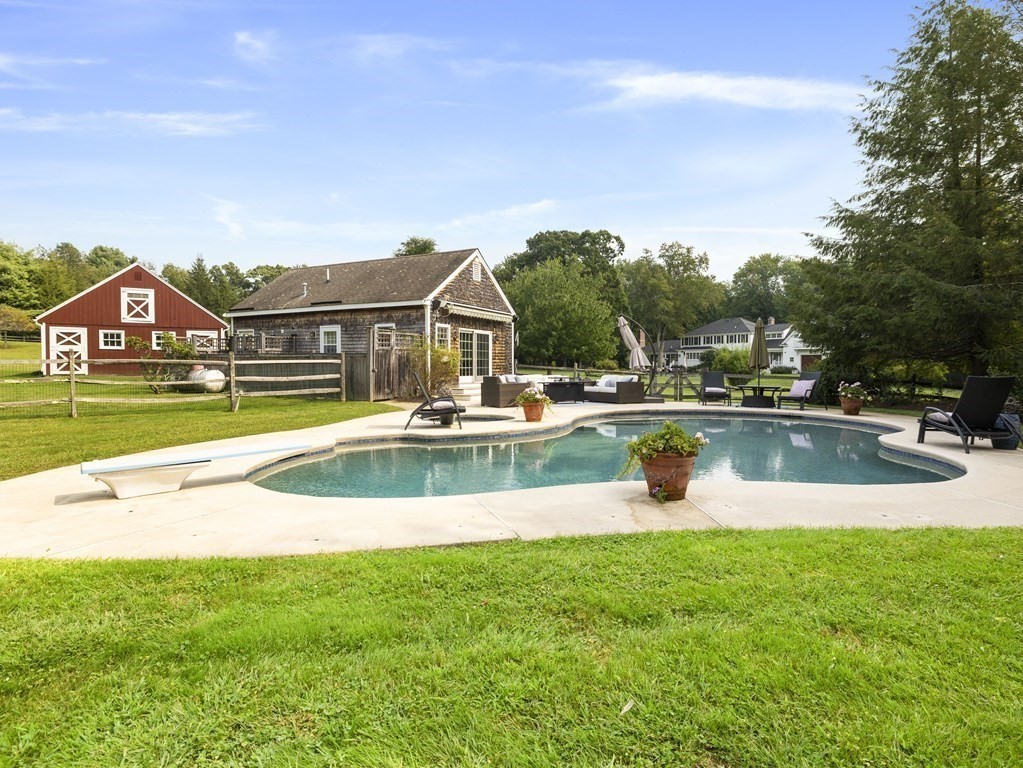 20 Jackson Road Sherborn, MA 01770 - Photo 26 of 29 a view of a swimming pool and a yard