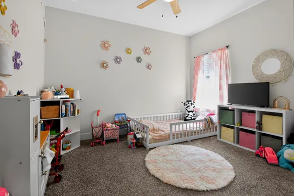 a room with toys and a couch