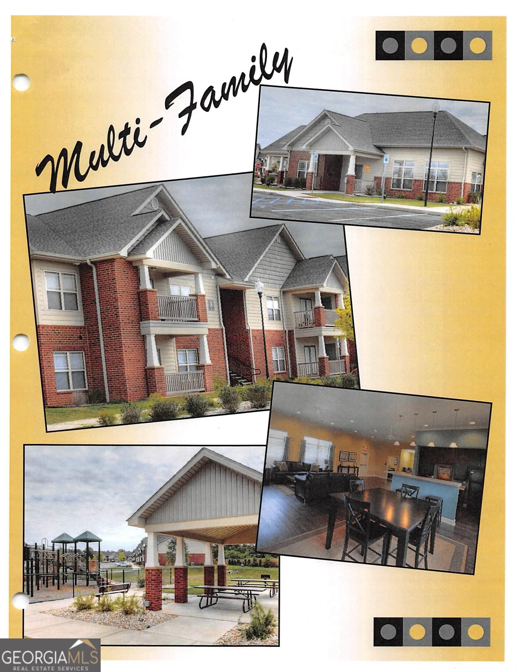 a front view of a building with street view