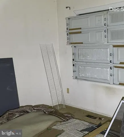 a view of a door with shelf