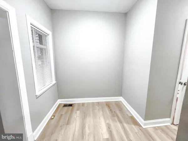 a view of a small space with a window
