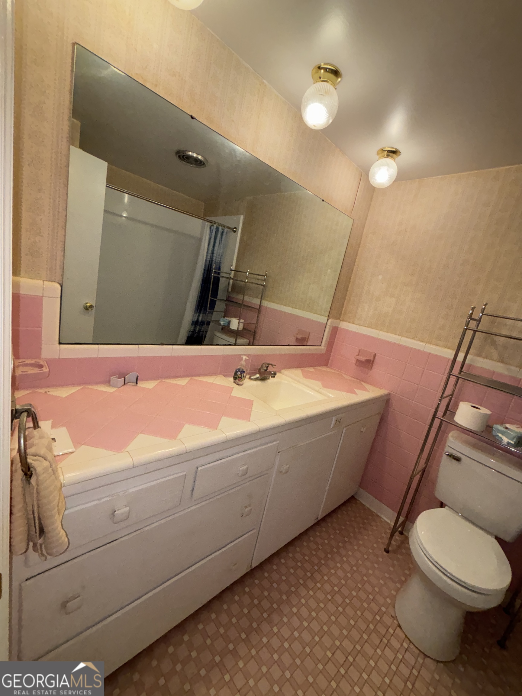 216 East Peter Street Cochran, GA 31014 - Photo 31 of 44 a bathroom with a sink a toilet and mirror