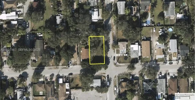 a view of a yard with a tree