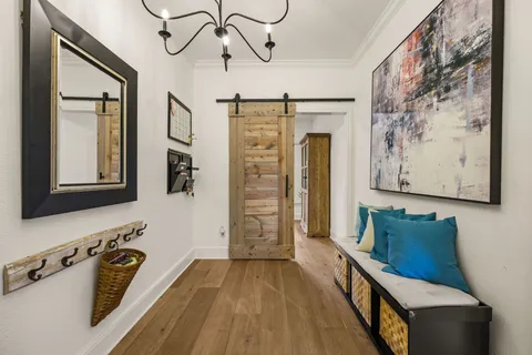 a bathroom with a bathtub and shower