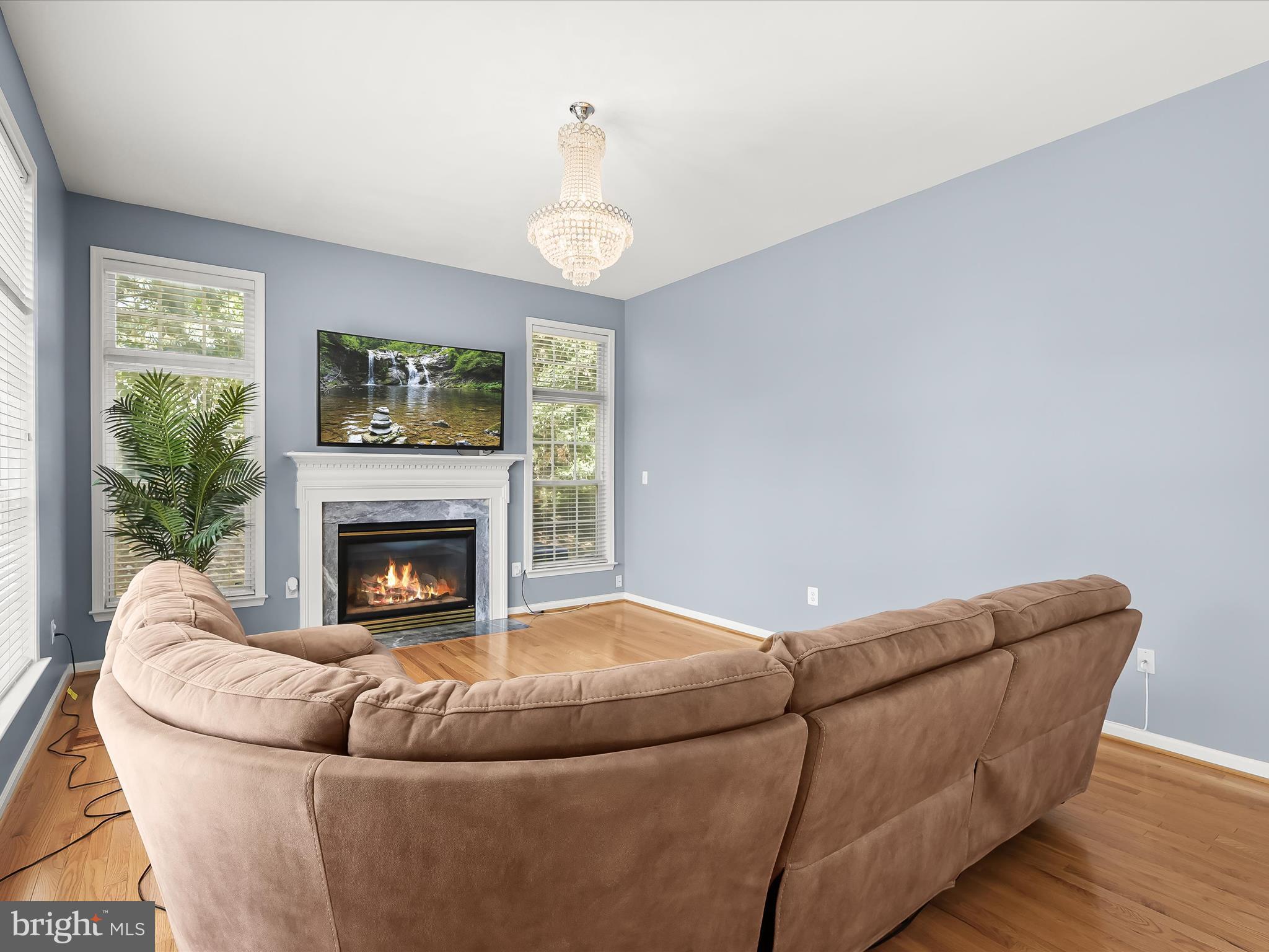 5816 Rockburn Woods Way Elkridge, MD 21075 - Photo 23 of 64 a living room with furniture and a fireplace