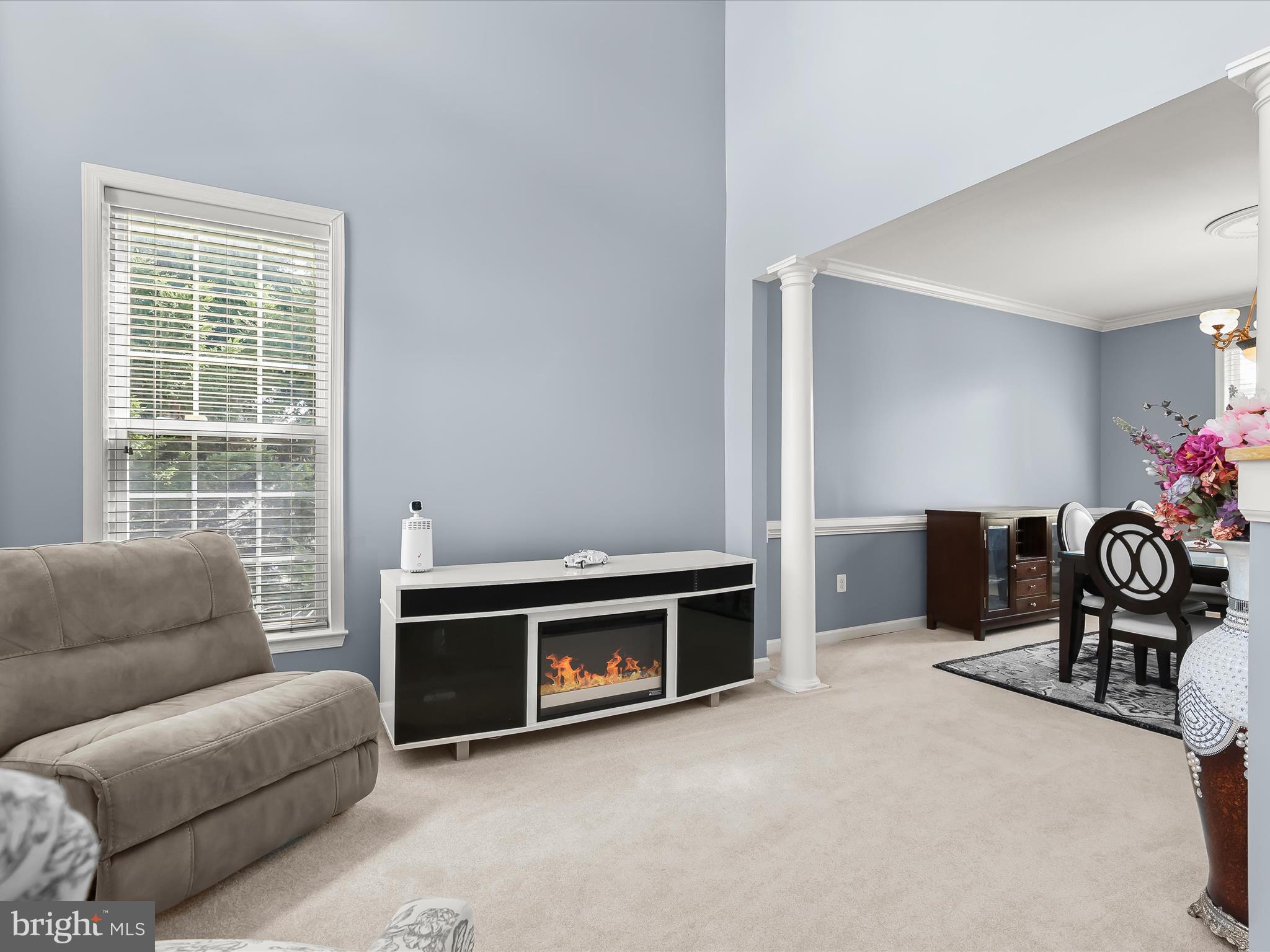 5816 Rockburn Woods Way Elkridge, MD 21075 - Photo 5 of 64 a living room with furniture a flat screen tv and a fireplace