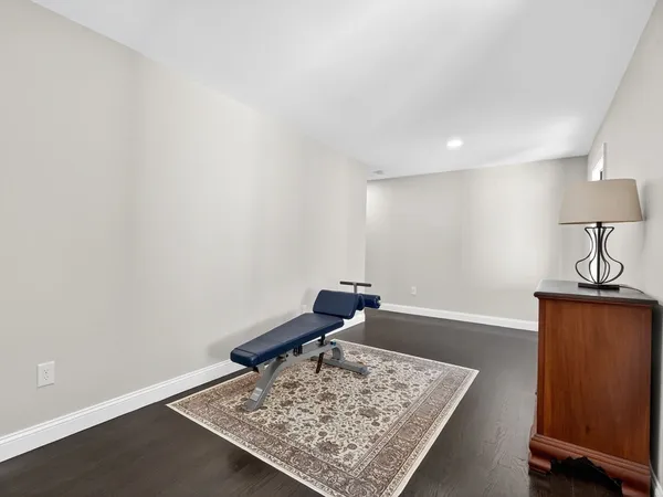 a view of a hallway with a couch