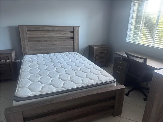 a room with a bed