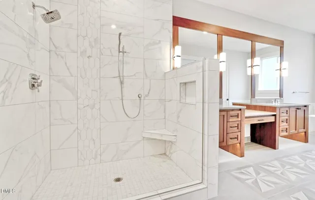 a bathroom with a shower