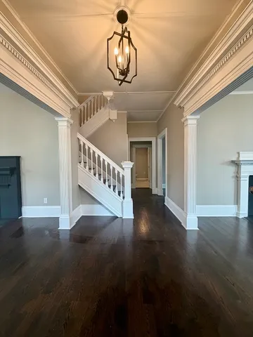 a view interior of a house with wooden floor