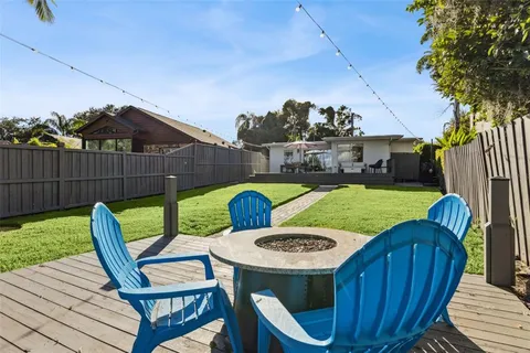 a view of a chairs and table in the patio