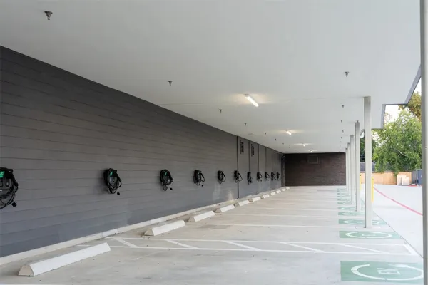 a view of a entryway of a building