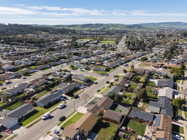 an aerial view of a house