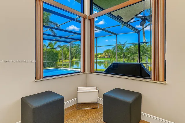 a room with furniture and a window